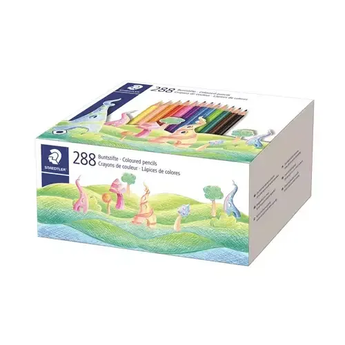Staedtler Wood-free Hexagonal Coloured Pencils Assorted Colours (Pack 288 Pencils) - 175 C288 - Image 1
