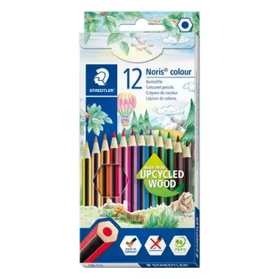 Staedtler Noris colour 185 Black Blue Brown Green Light Blue Light Green Magenta Orange Peach Red Violet Yellow 12 pc(s) - Thumbnail 2