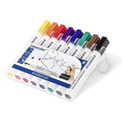 Staedtler Lumocolor 351 WP8 permanent marker Bullet tip Black, Blue, Brown, Green, Orange, Red, Violet, Yellow 8 pc(s)