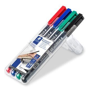 Staedtler Lumocolor 313 WP4 permanent marker Black Blue Green Red 4 pc(s)