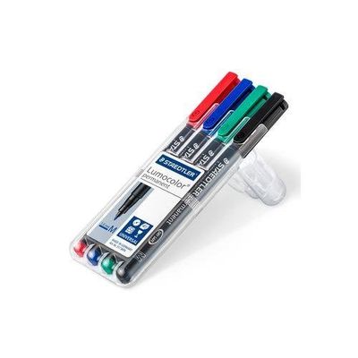 Staedtler Lumocolor 317 WP4 permanent marker Black. Blue. Green. Red 4
