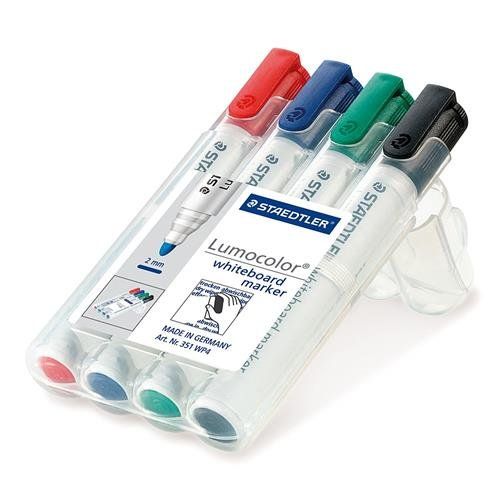 Staedtler 351 B marker 4 pc(s) Chisel tip Black. Blue. Green. Red - Image 1