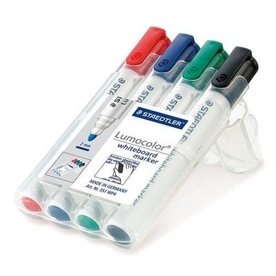 Staedtler 351 B marker 4 pc(s) Chisel tip Black. Blue. Green. Red
