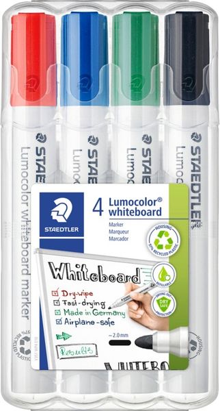 Staedtler Lumocolor marker 4 pc(s) Bullet tip Black Blue Green Red