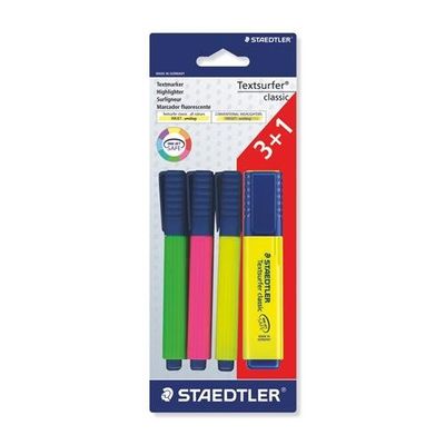 Staedtler Textsurfer classic 364 marker 4 pc(s) Chisel tip Green. Pink