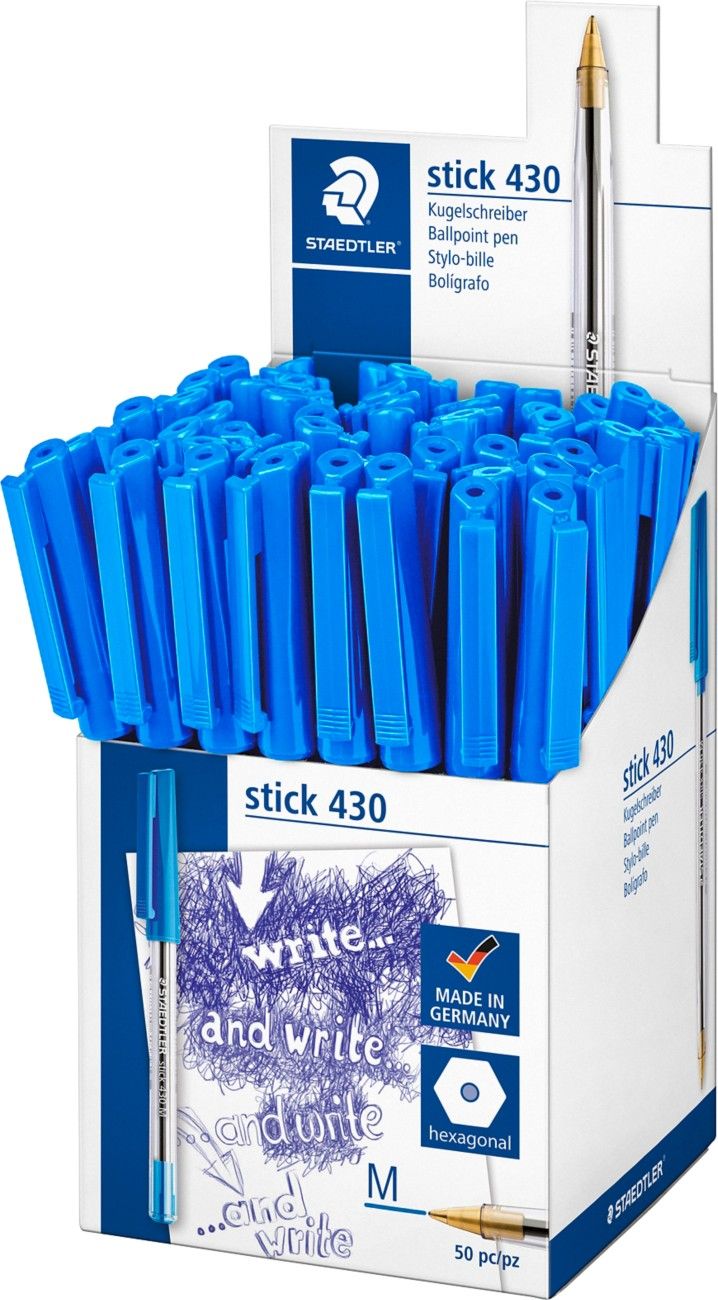 Staedtler Stick 430 Ballpoint Pens in CDU Blue (Pack of 50) 430 M-3CP5 - Image 1