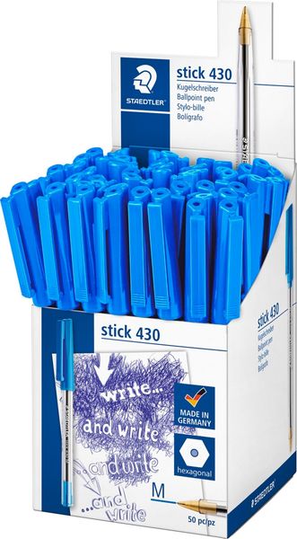 Staedtler Stick 430 Ballpoint Pens in CDU Blue (Pack of 50) 430 M-3CP5