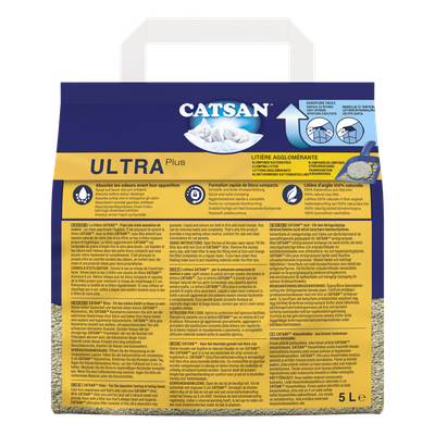 15L Catsan Ultra Clumping Odour Control Cat Litter 15 Litres (3x5L) Kitten - Blue