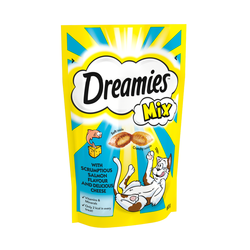 Dreamies Mix Cat Treats Salmon & Cheese 60g - Image 1