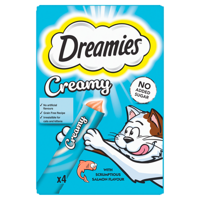 Pack of 4 Dreamies Creamy Cat Treats - Salmon