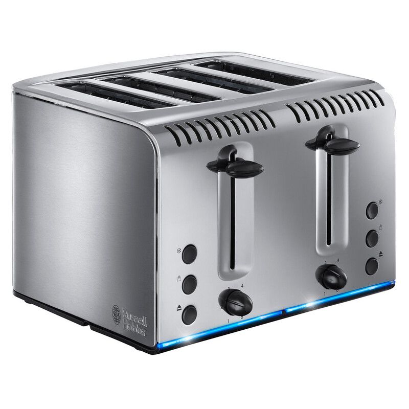 4 Slice Buckingham Toaster Brushed Stainless Steel - Stainless Steel - Image 1