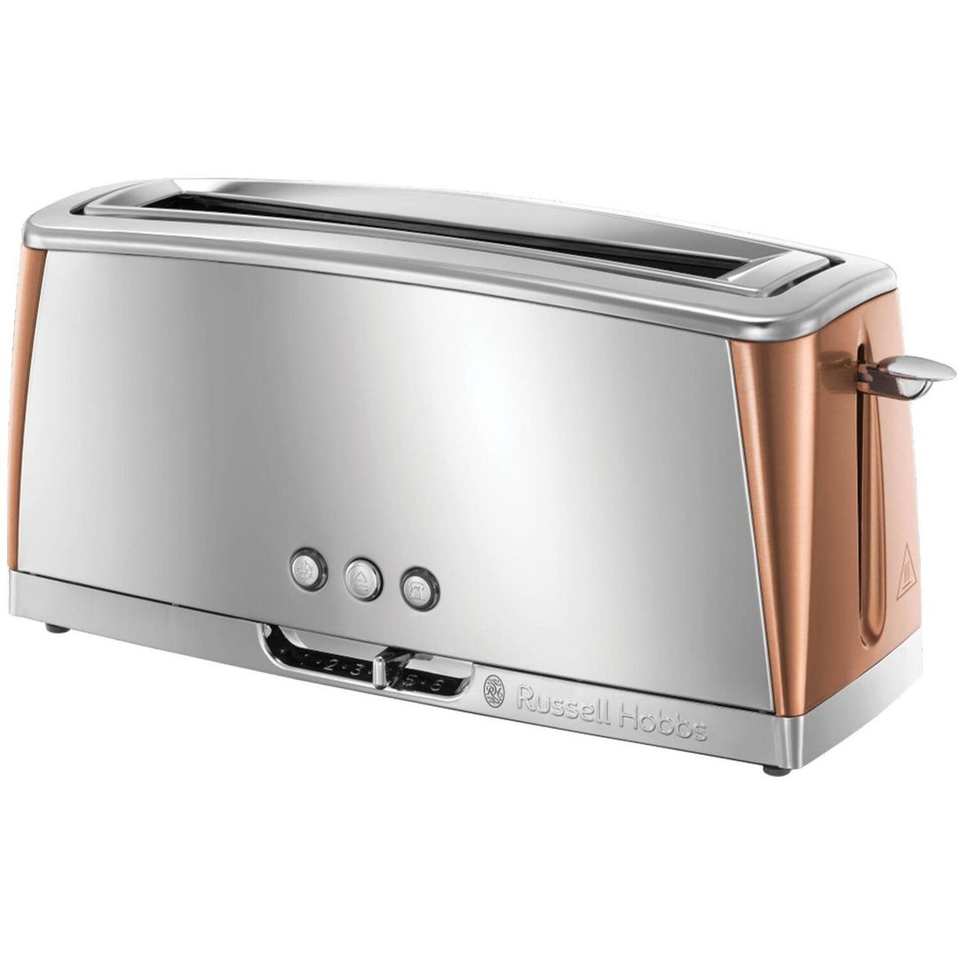 RUSSELL HOBBS Luna 24310 2-Slice Toaster - Silver & Copper, Silver/Grey - Image 1