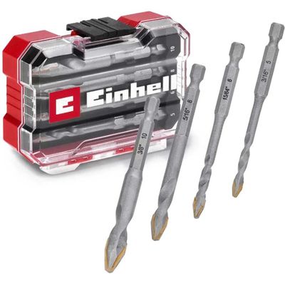 Einhell 4 Piece Ceramic Tile Drill Bit Set in XS Case