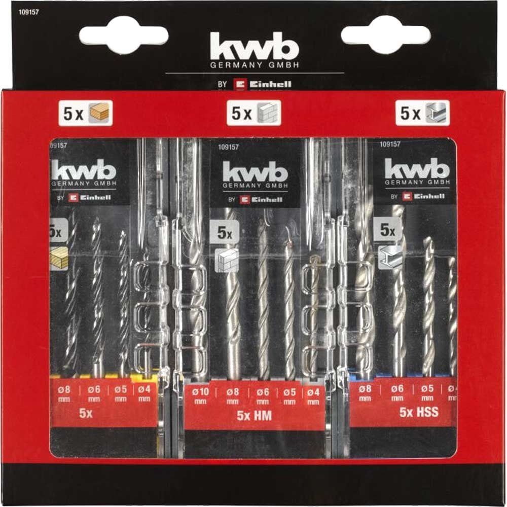 Einhell 15 Piece Assorted Drill Bit Set in 3 Cases - Image 1