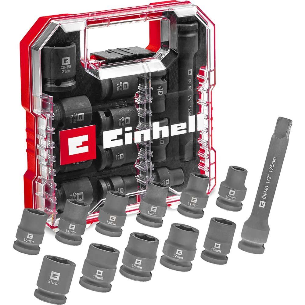 Einhell 12 Piece 1/2" Drive Impact Socket Set in L Case 1/2" - Image 1