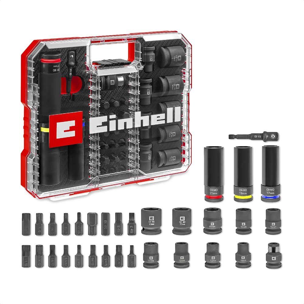 Einhell 32 Piece 1/2" Drive Impact Socket & Bit Set in XL Case 1/2" - Image 1