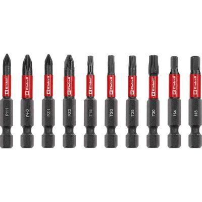 Einhell 10 Piece 50mm Impact Screwdriver Bit Set in Pocket Case
