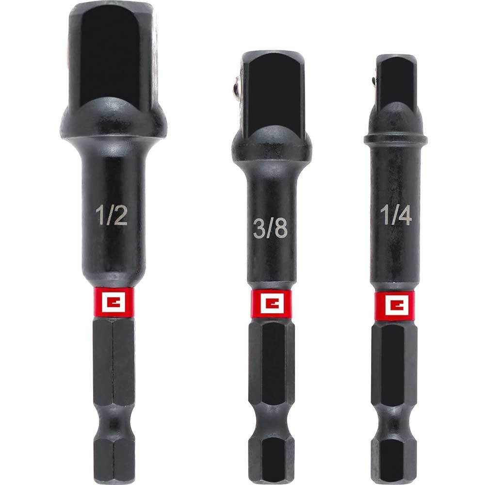 Einhell 3 Piece 1/4" Hex Impact Socket Adaptor Set - Image 1