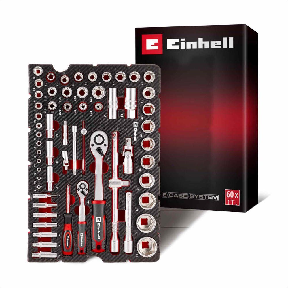 Einhell 60 Piece Combination Drive Socket Set in Foam E Case Tray - Image 1