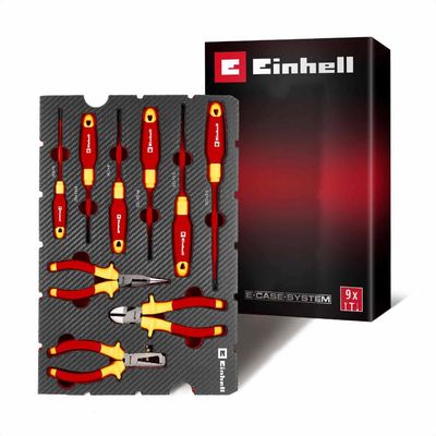 Einhell 9 Piece VDE Insulated Hand Tool Kit in Foam Tray for E Case