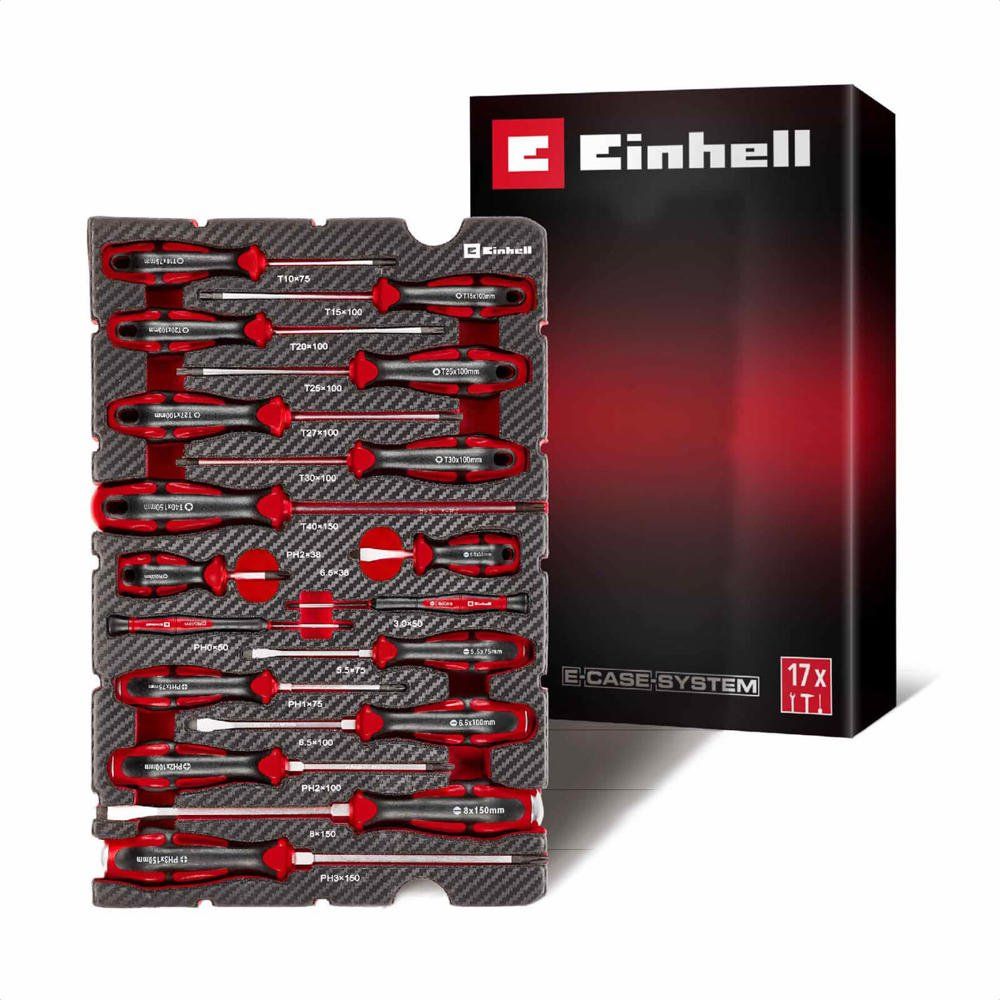 Einhell 17 Piece Screwdriver Set in Foam Tray for E Case - Image 1