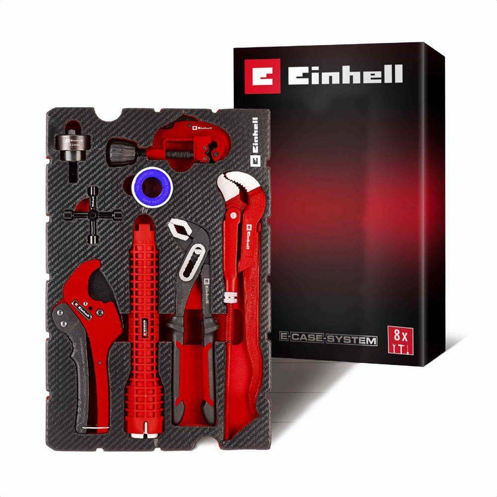 Einhell 8 Piece Plumbers Hand Tool Kit in Foam Tray for E Case - Image 1