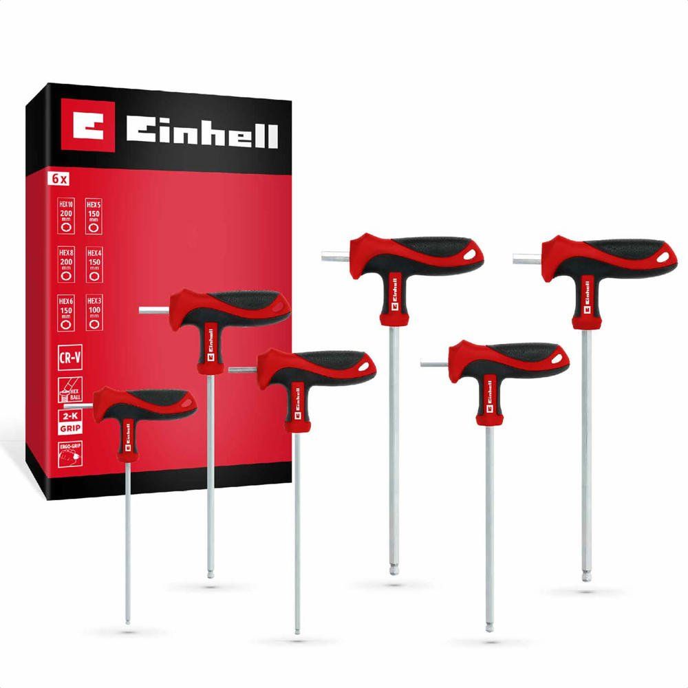 Einhell 6 Piece T Handle Hexagon Allen Key Set - Image 1