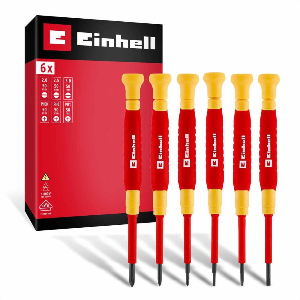 Einhell 6 Piece Precision VDE Insulated Screwdriver Set - Image 1