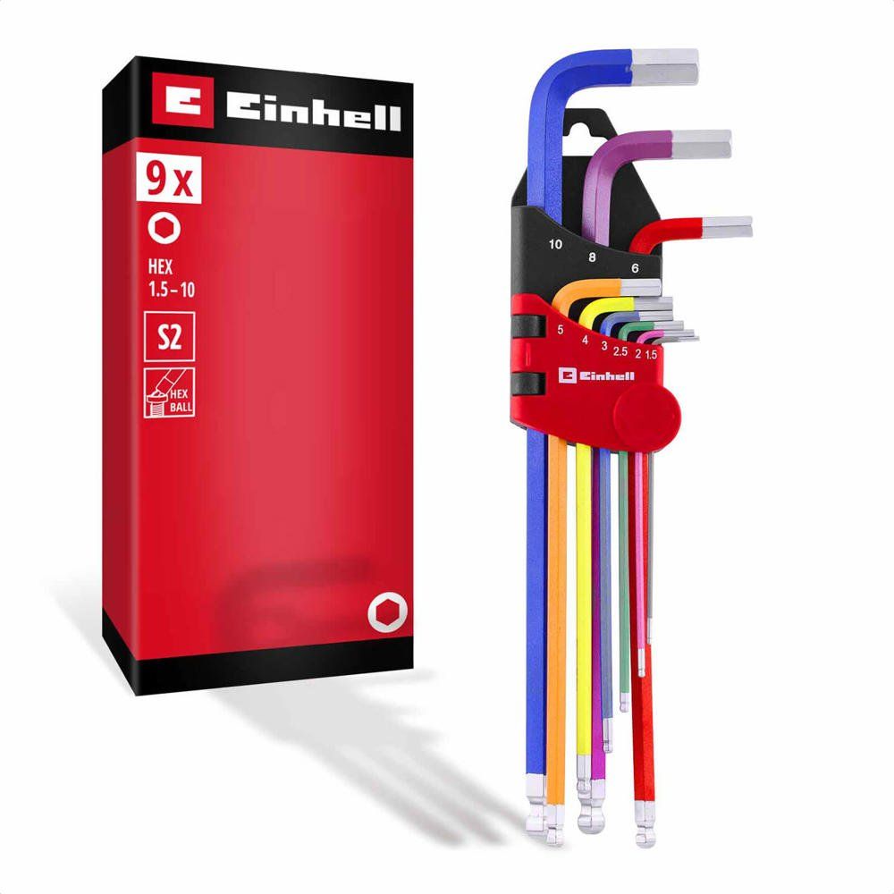 Einhell 9 Piece Colour Coded Hexagon Allen Key Set - Image 1