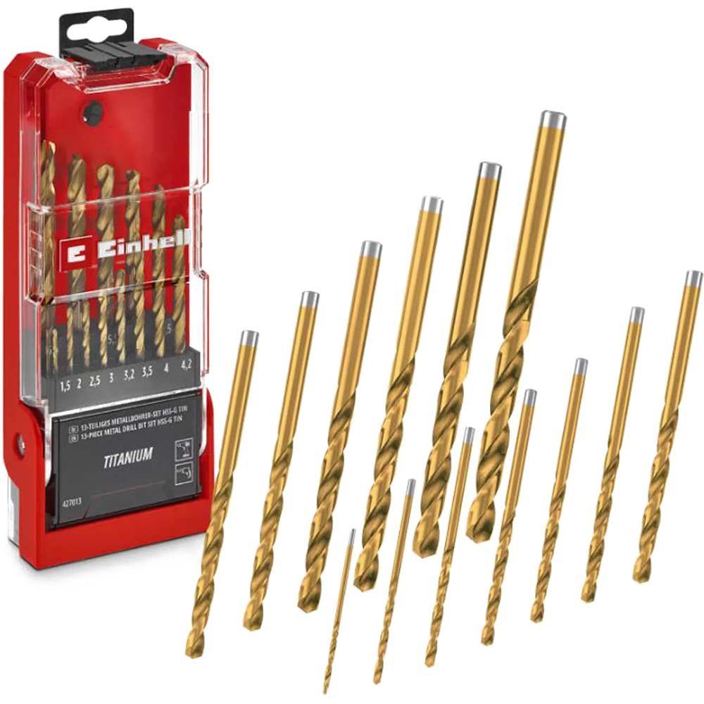 Einhell 13 Piece HSS-G Titanium Coated Drill Bit Set - Image 1