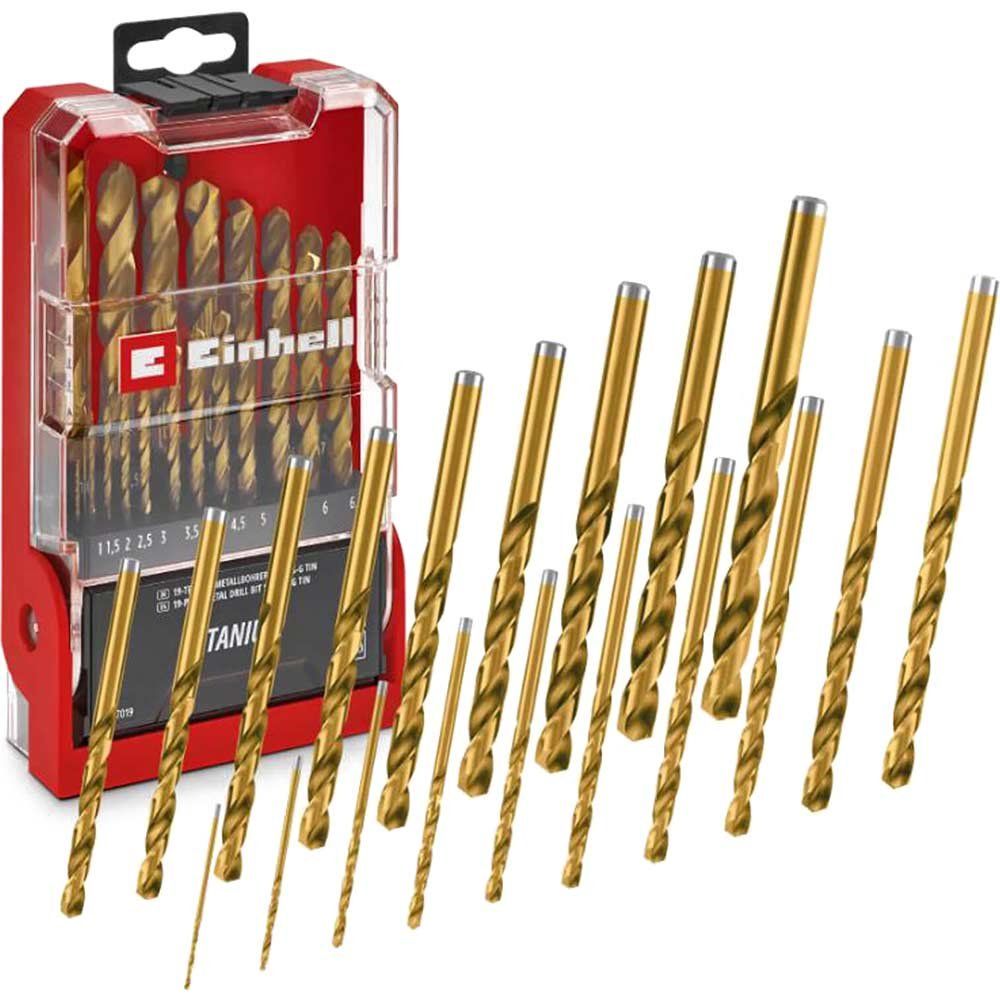 Einhell 19 Piece HSS-G Titanium Coated Drill Bit Set - Image 1