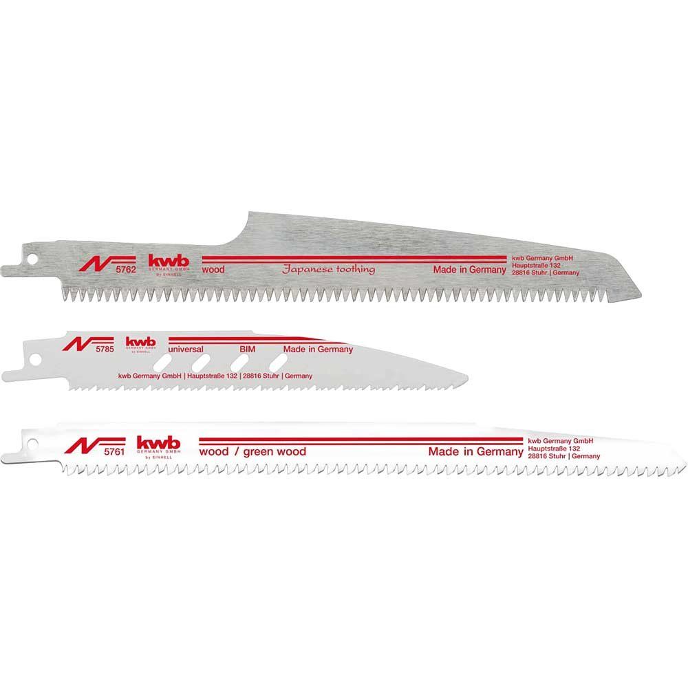 Einhell 3 Piece Professional Cordless Reciprocating Sabre Saw Blade Set - Image 1