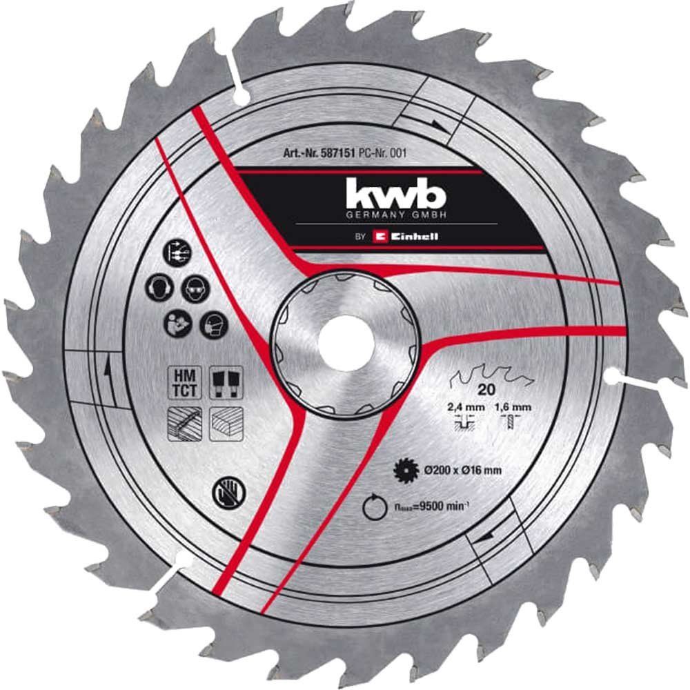 Einhell TCT Table Saw Blade 200mm 20T 16mm - Image 1