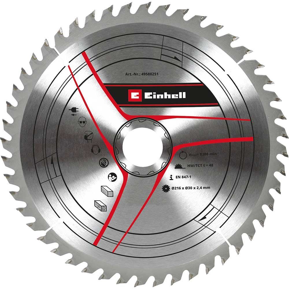 Einhell TCT Mitre Saw Blade 216mm 48T 30mm - Image 1
