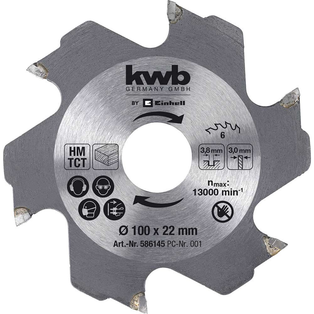 Einhell TCT Biscuit Jointer Saw Blade 100mm 6T 22mm - Image 1