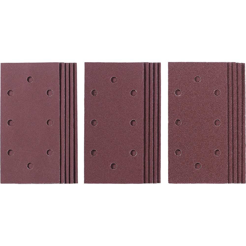 Einhell 15 Piece 1/3 Sanding Sheet Set 93mm x 187mm Assorted Pack of 15 - Image 1