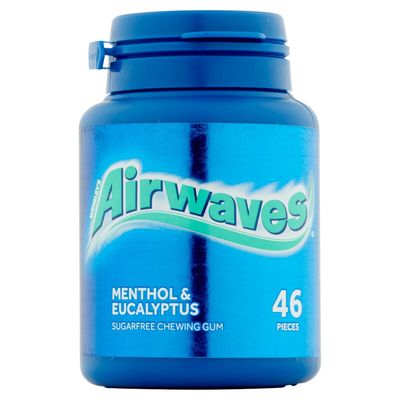 Airwaves Menthol & Eucalyptus Sugar Free Chewing Gum Bottle 46 Pieces
