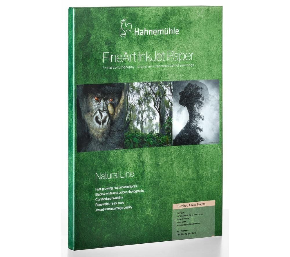 HAHNEMUEHLE FineArt Natural Line Bamboo Baryta A4 Gloss Photo Paper - 25 Sheets - Image 1