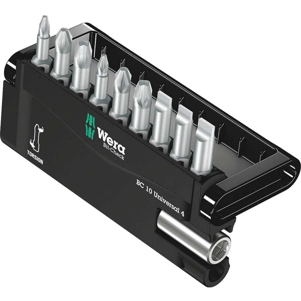 Wera 10 Piece Slotted Phillips and Pozi Screwdriver Bit Set - Image 1
