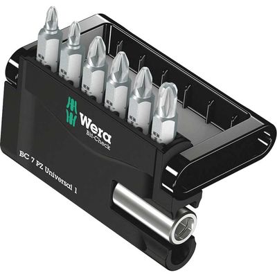 Wera 7 Piece Mini-Check Pozi Screwdriver Bit Set