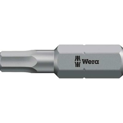 Wera 840/1 ZBO Hex Pinned Security Bit Extra Tough 2.5mm 25mm Pack of 1