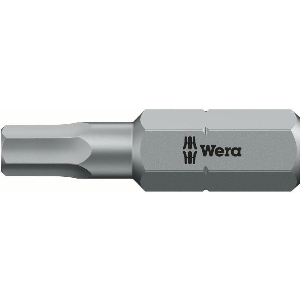 Wera 840/1 ZBO Hex Pinned Security Bit Extra Tough 3mm 25mm Pack of 1 - Image 1