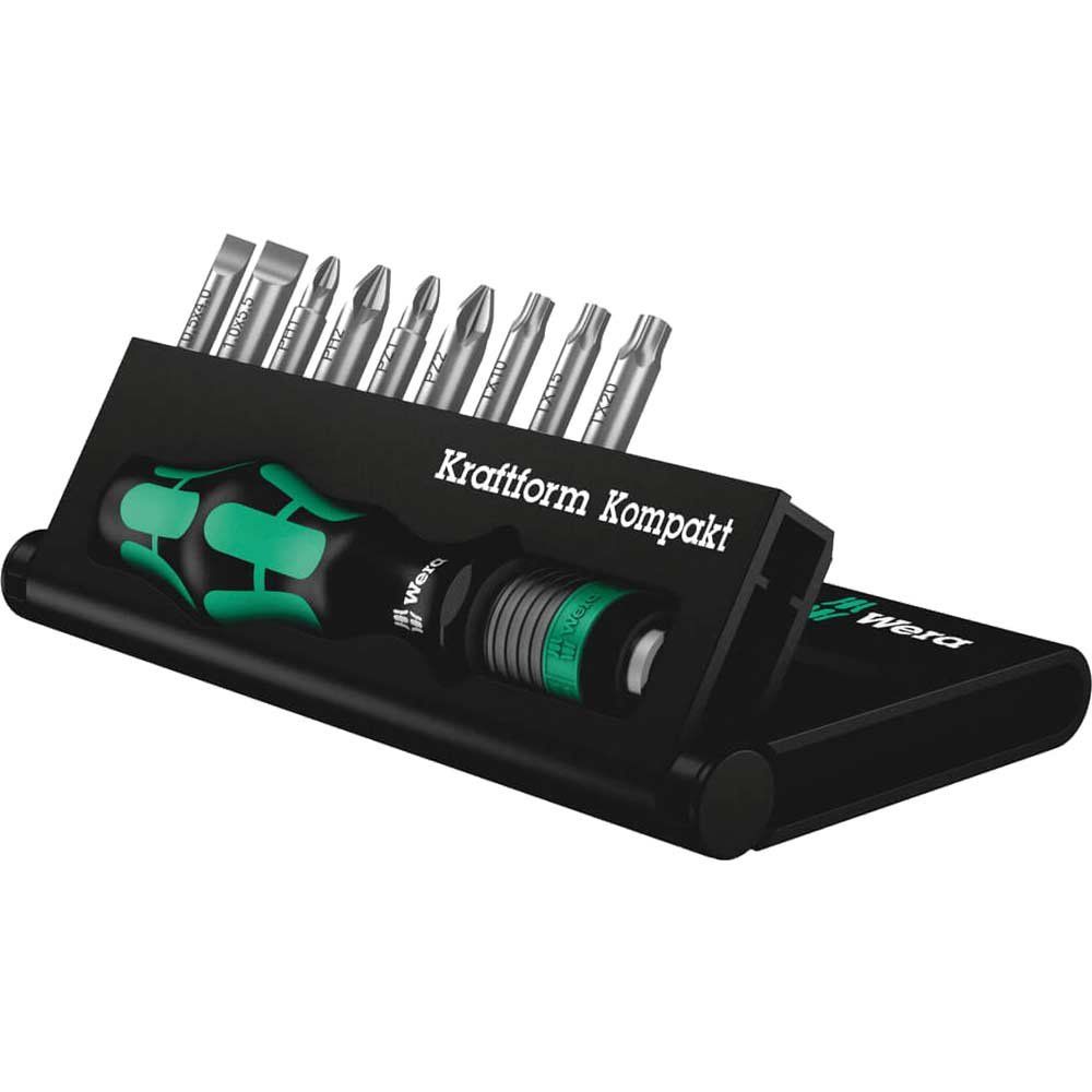 Wera 10 Piece Kraftform Kompakt Screwdriver Bit Set - Image 1