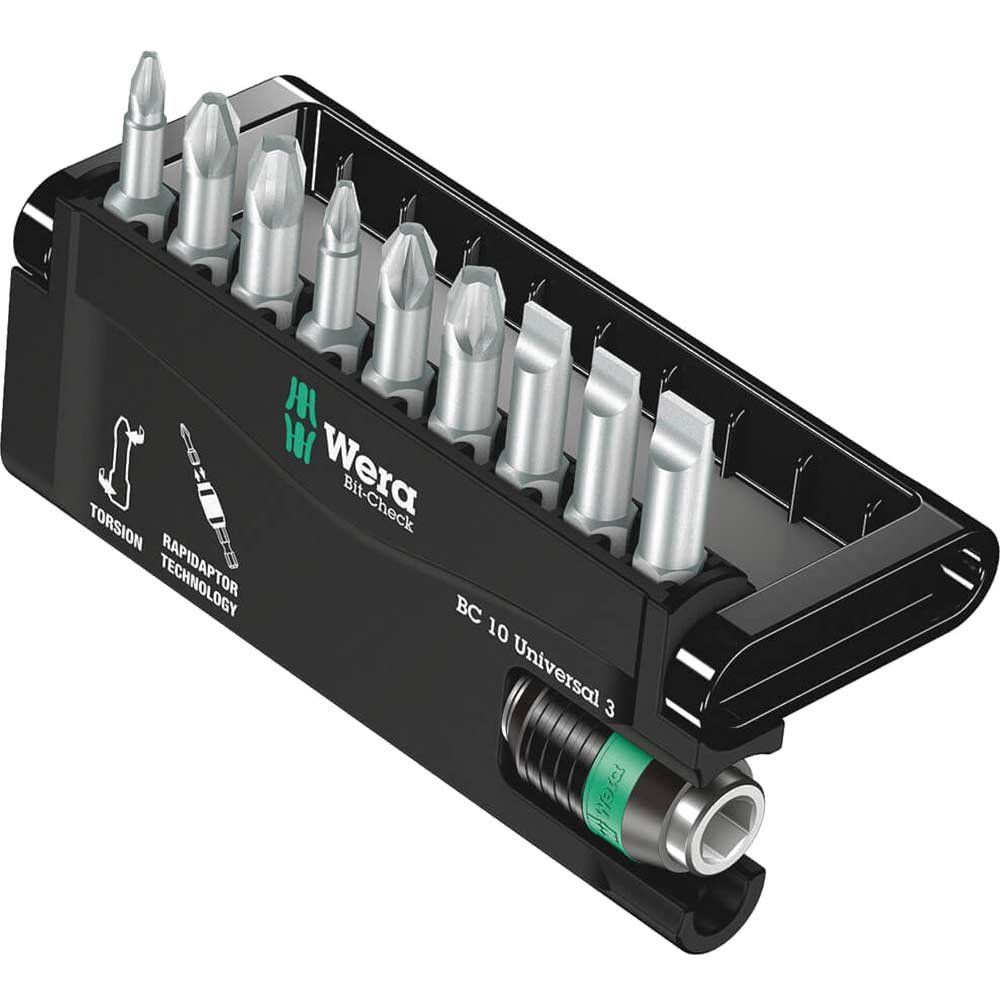 Wera 10 Piece Bit-Check Torsion Screwdriver Bit Set - Image 1