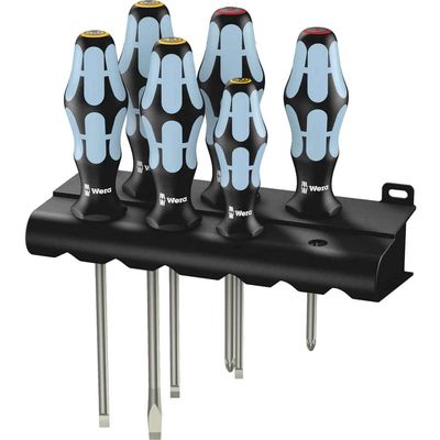 Wera 3334/6 Stainless Kraftform Plus Screwdriver Set 6 Piece SL/PH