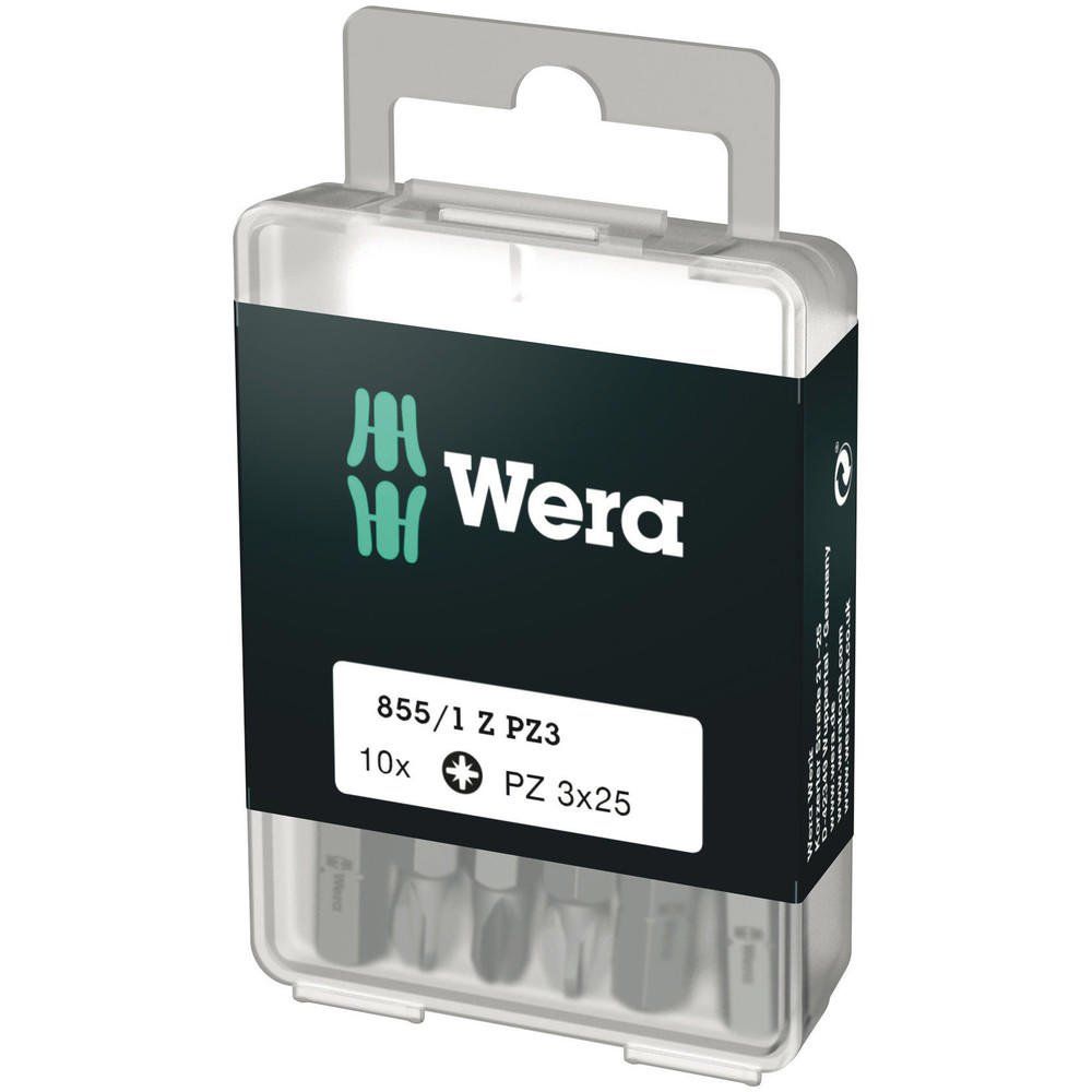 Wera 855/1Z PZ SB Extra Tough Pozi Screwdriver Bits PZ3 25mm Pack of 10 - Image 1
