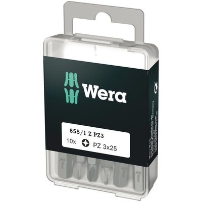 Wera 855/1Z PZ SB Extra Tough Pozi Screwdriver Bits PZ3 25mm Pack of 10