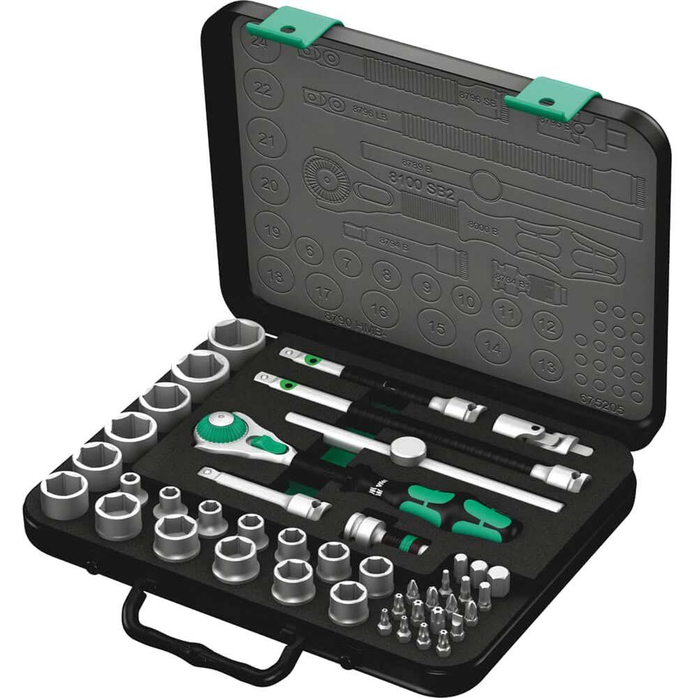 Wera 8100Sb2 Socket Set 3/8" Drive Metric Zyklop 43 Pieces - Image 1