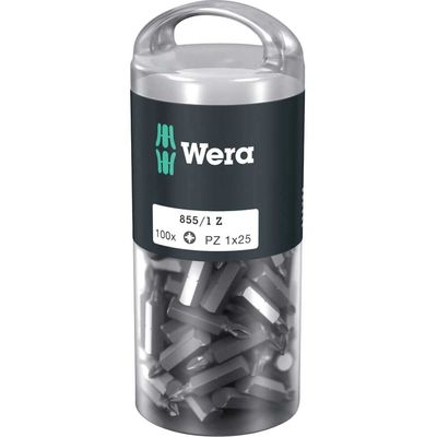 Wera 850/1Z Extra Tough Pozi Screwdriver Bits PZ1 25mm Pack of 100