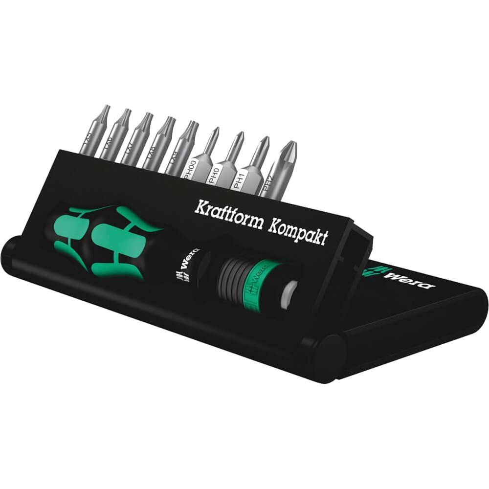 Wera 10 Piece Kraftform Kompakt 12 Screwdriver Bit Set - Image 1